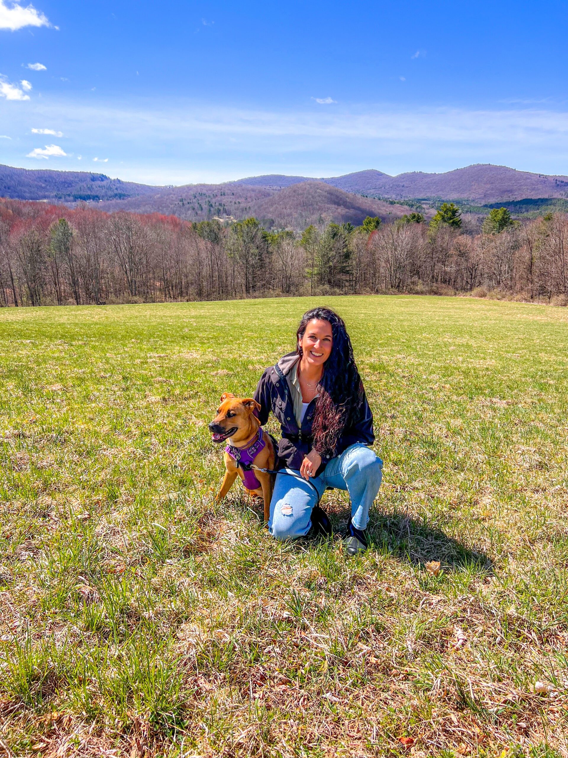 a picture of a woman and her dog